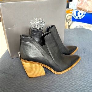 Black Leather Ankle Boots with Wooden Heel
Brand New!  Never worn!!